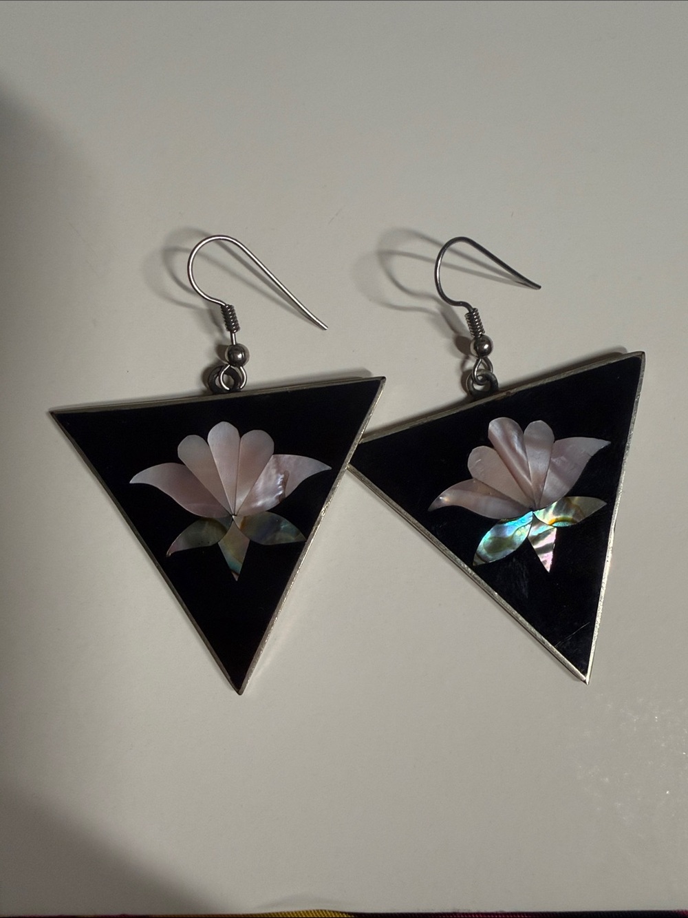 Erwin Pearl sterling silver triangle earrings